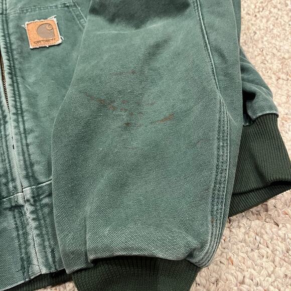 Vintage Carhartt Jacket Men's Sz 2XL Aspen Green Hooded Full Zip Made in USA - Picture 5 of 8